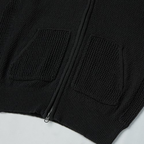 Сетчатый зип-худи с воротником (Black)