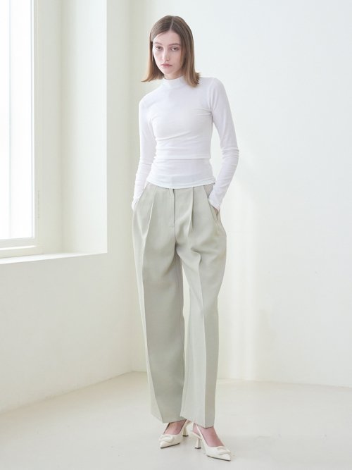 Two Tuck широкий брюки - Olive