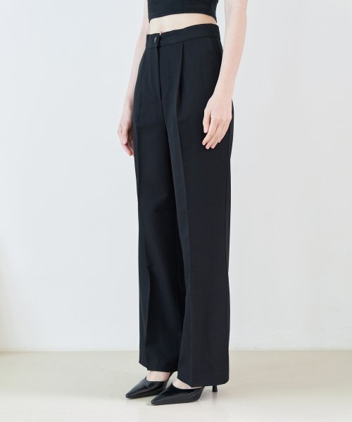 Широкие брюки со складками (Black)