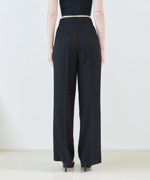 Широкие брюки со складками (Black)