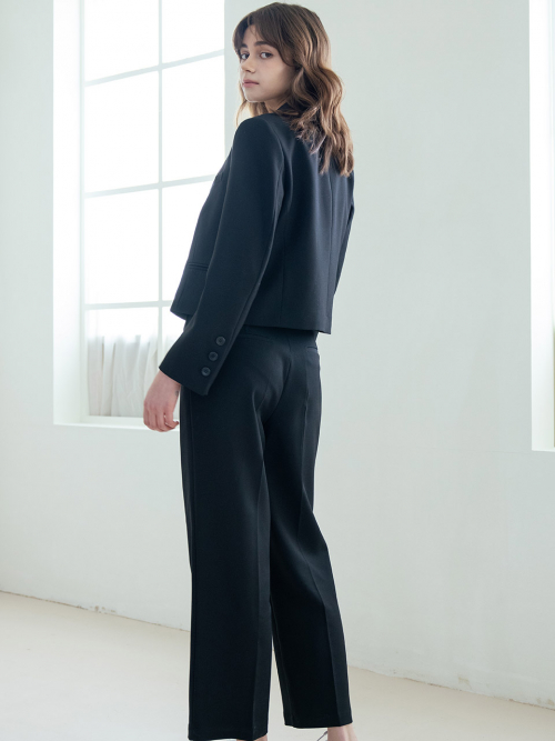 WED Hidden button широкий slacks BLACK