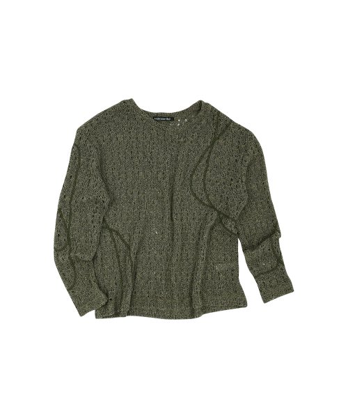 MUSINSA | ANDERSSON BELL Watton Net Crew Neck Sweater atb862m(KHAKI)