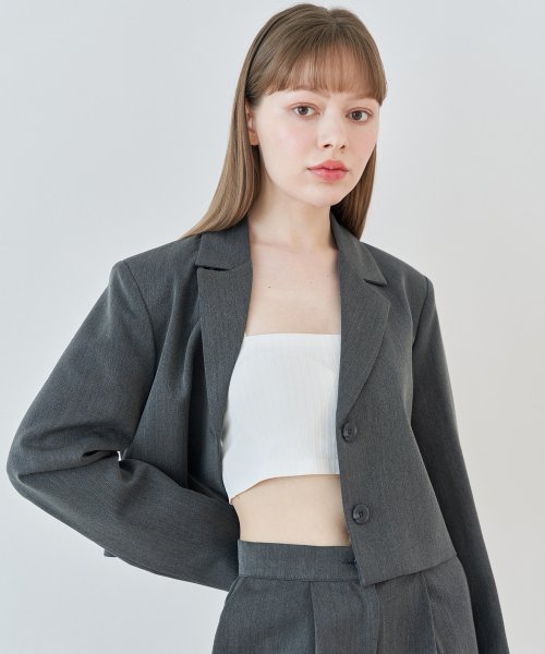 tailor semi crop куртка (угольная)