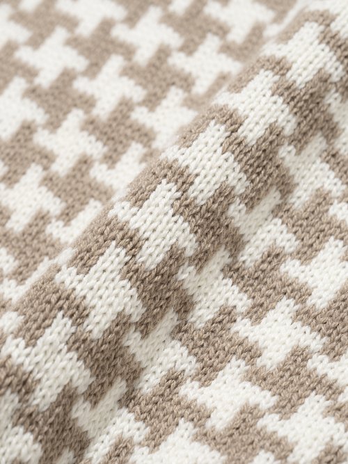 Женский кроп-жилет крупной вязки Houndstooth [BEIGE]