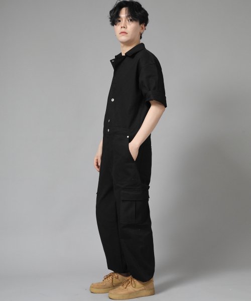 Карго-комбинезон джоггер с коротким рукавом RLCJ-515 Black