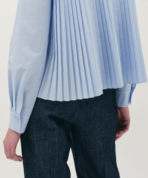 Рубашка со складкой на спине_Spring Blue