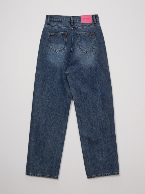 YOKE DETAIL STRAIGHT дenim PANTS_BLUE