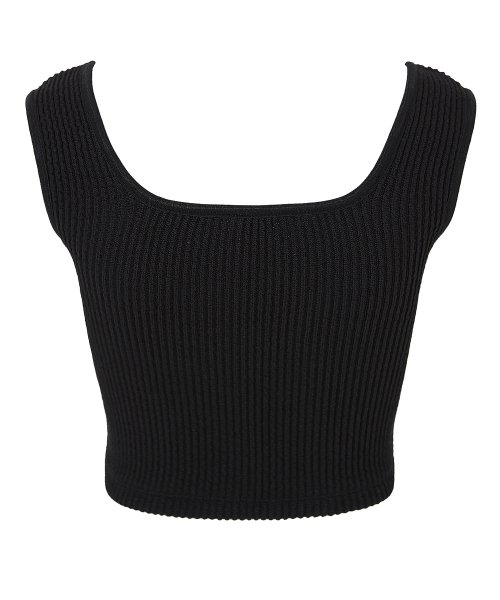 SPACE TOP IN BLACK x SILVER(crop трикотаж без рукавов)