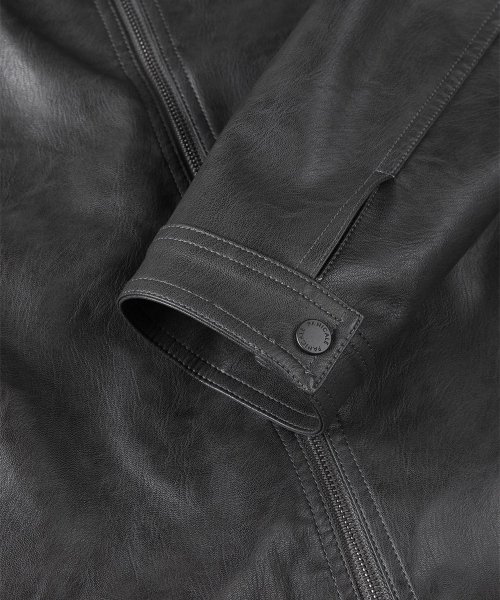 Куртка из PU-кожи с воротником-стойкой, Grey