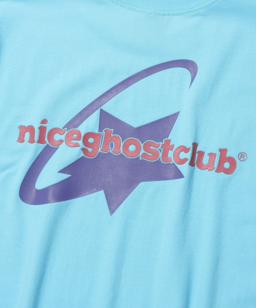 MUSINSA | NICE GHOST CLUB Shooting Star Logo T-Shirt_Light Blue