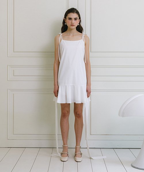 MUSINSA公式 | REMANTIST Big Ribbon Multi Dress (White)