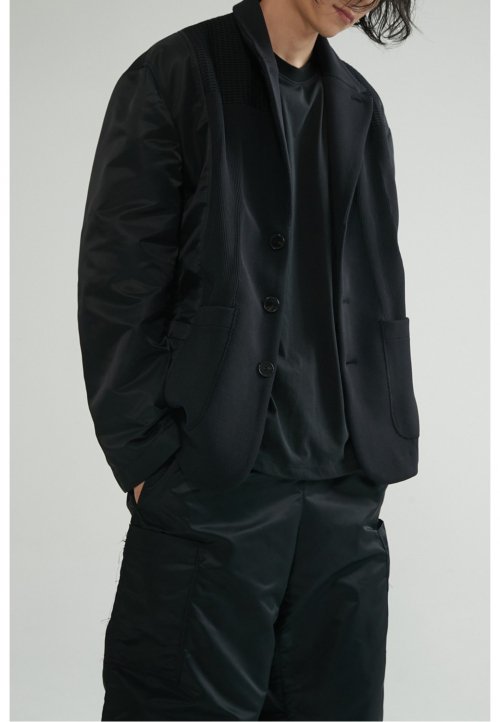 Knit Patched Jacket _RKJAS23602BKX