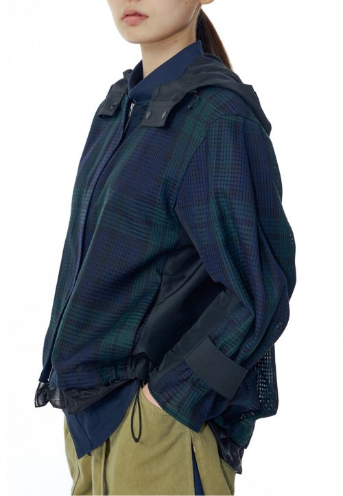 [ женский] Detachable Hood Mesh Outer _RQUAS23502BKX