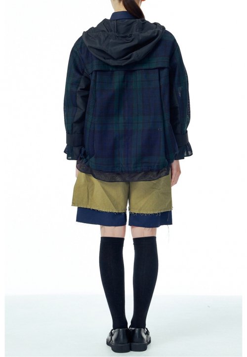 [ женский] Detachable Hood Mesh Outer _RQUAS23502BKX