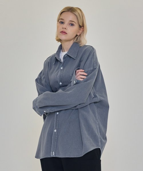 Оверсайз джинсовая рубашка Rolling Grey