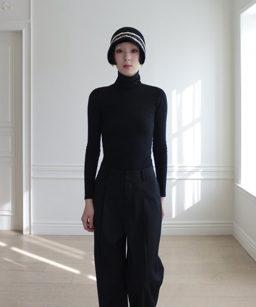 Classic Wide Wool Pants( BLACK)