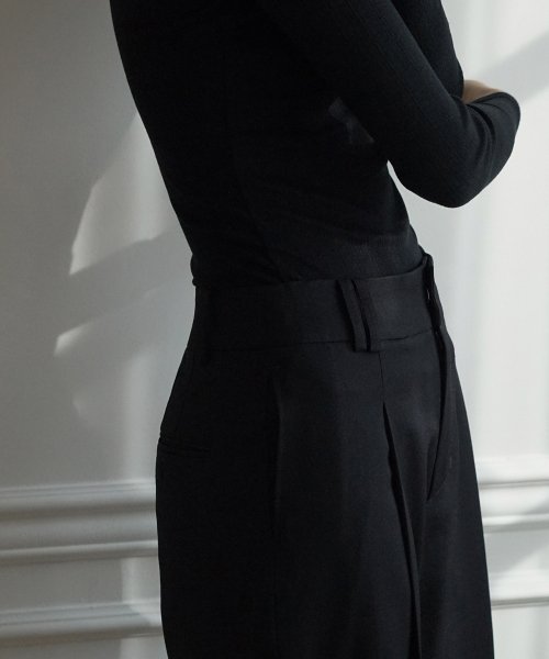Classic Wide Wool Pants( BLACK)