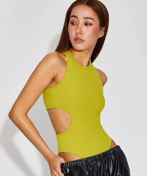 CUT OUT HIGH WAIST TANK BODYSUIT_T316BS300