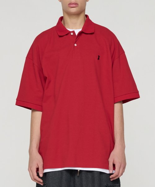 Футболка-поло пике giant fit (Red)