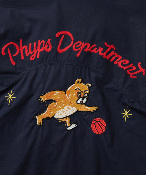 MUSINSA | PHYPS PHYPS® BASKETBALL STAR BEAR OPEN COLLAR SS SHIRT NAVY