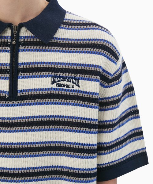 MUSINSA | thisisneverthat® Stripe S/S Knit Polo Ivory