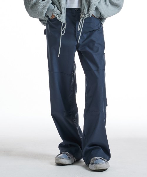 STRAP PANEL TROUSER CHARCOAL