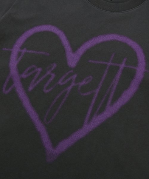 MUSINSA | TARGETTO Heart Logo Spray T-Shirt_Charcoal