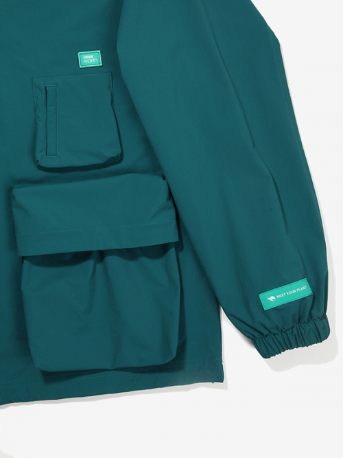 Анорак с накладными карманами_Teal Green