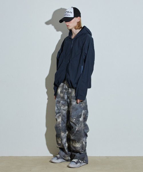DOLPHIN SEERSUCKER HOOD JUMPER NAVY