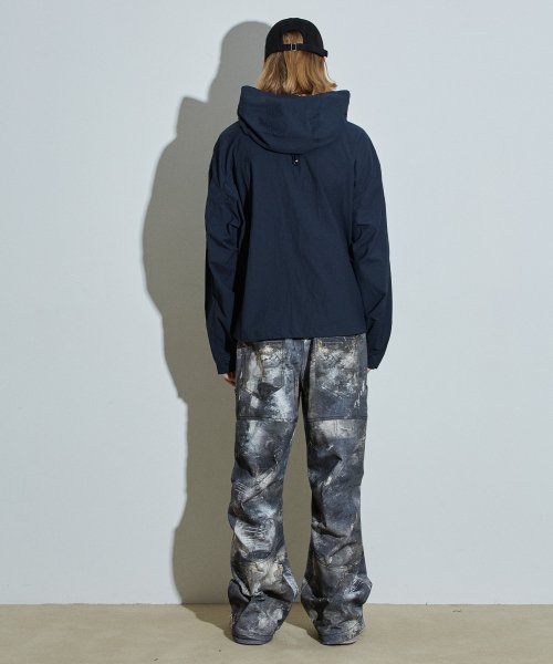 DOLPHIN SEERSUCKER HOOD JUMPER NAVY