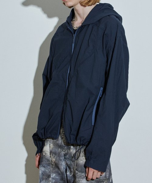 DOLPHIN SEERSUCKER HOOD JUMPER NAVY