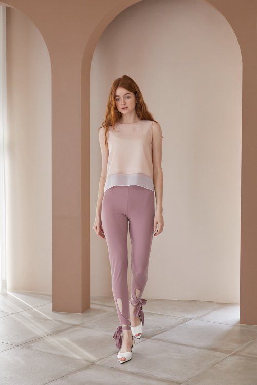 Облегающие легинсы Cameo Pink с высокой талией и бантом