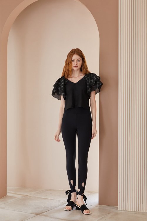 Легинсы с высокой талией и бантом Slim Fit Black