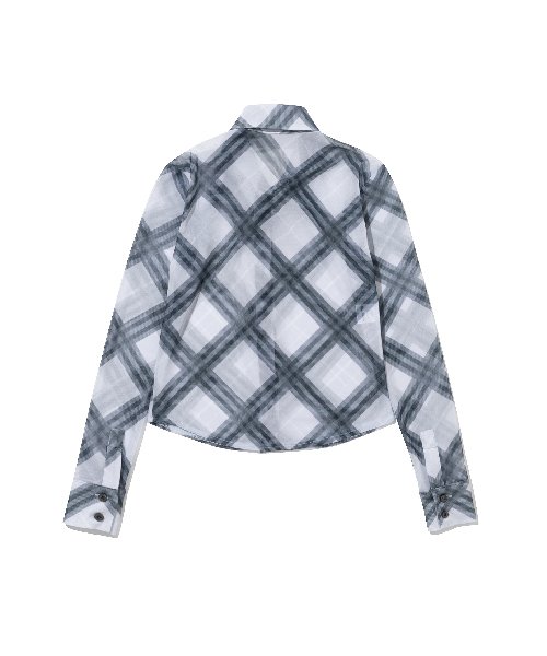 MUSINSA | WHYNOTUS Mesh shirts - white plaid