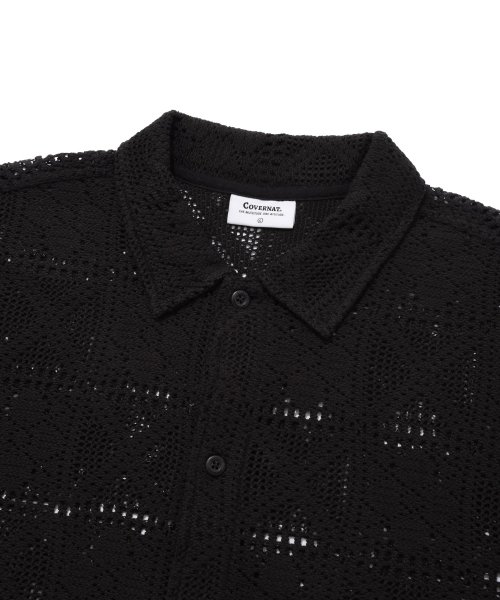 Вязаная рубашка с открытым воротником Black