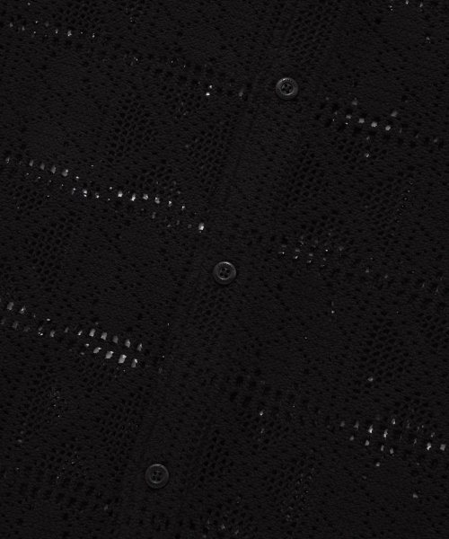 Вязаная рубашка с открытым воротником Black