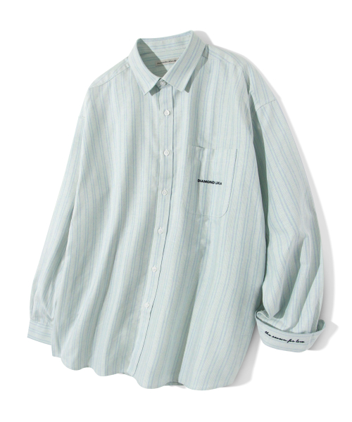 MUSINSA公式 | DIAMOND LAYLA Island Oxford Stripe Shirt S86 - Mint