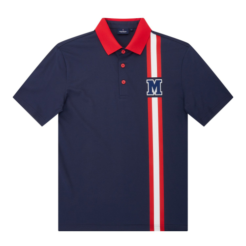 One Point Print Polo Shirts_Navy( Men)