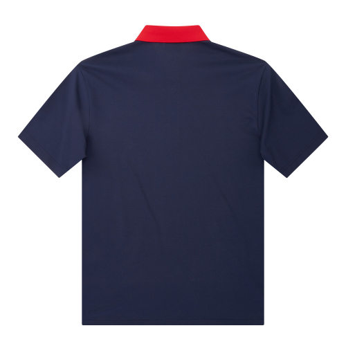 One Point Print Polo Shirts_Navy( Men)