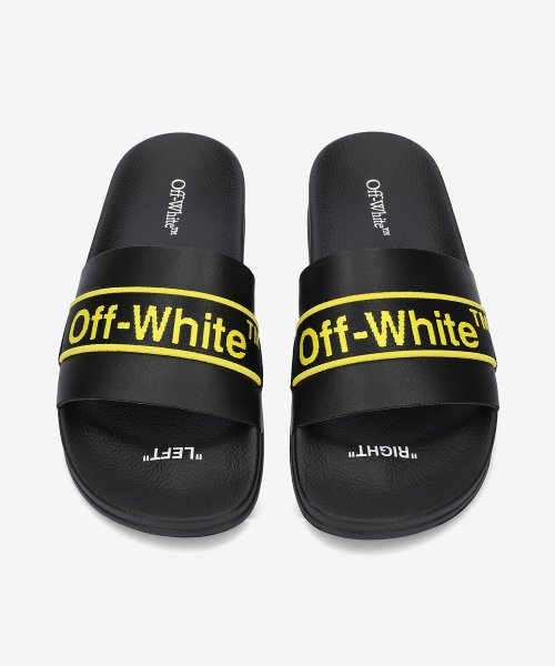 Off White Logo-printed Slides Men's Black