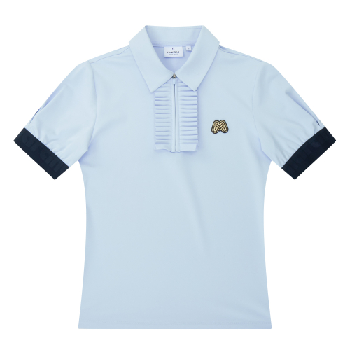Button Frill поло Shirts_S/синий