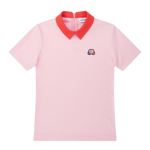 Cool Pique Back Zip-up Shirts_Pink