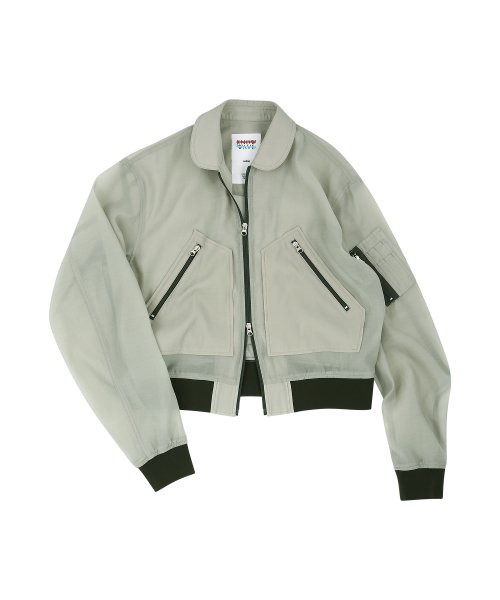 Бомбер унисекс из органзы KNW017u (LIGHT GREEN)