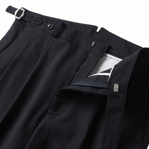 8s лен Side-adjust Trousers (черный)