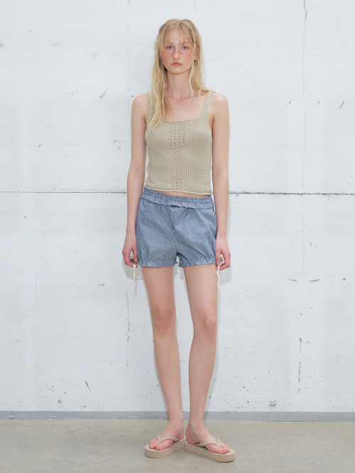 Ribbed Sleeveless трикотаж Top, Oatmeal бежевый