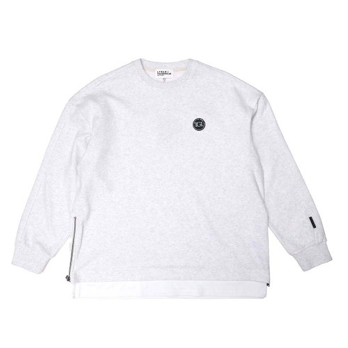 Свитшот с боковой молнией (White Melange Grey)
