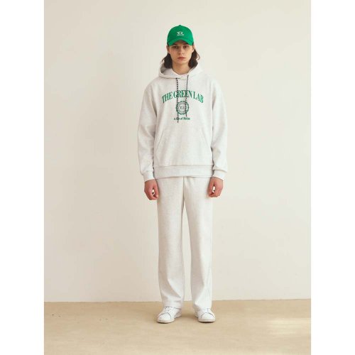 Свободные спортивные штаны White Melange/Pink