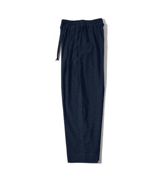 Льняные брюки на резинке [Wide fit]_Navy_Унисекс