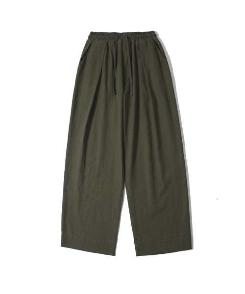 лен BANDING брюки [вайд FIT]_KHAKI