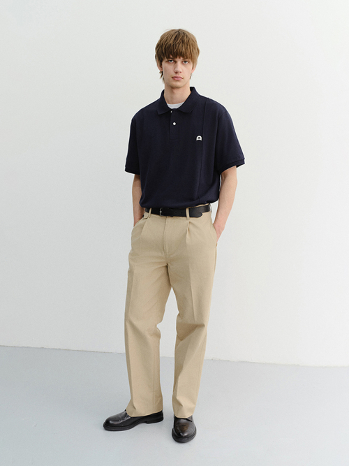 LEATHER LOGO поло SHIRT_UNISEX_UDTS6B122_NAVY
